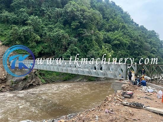 Truss Bailey Bridge ZB200 Steel Bridge Single Span 45.72m Heavy Load Long Span 4.2m Width
