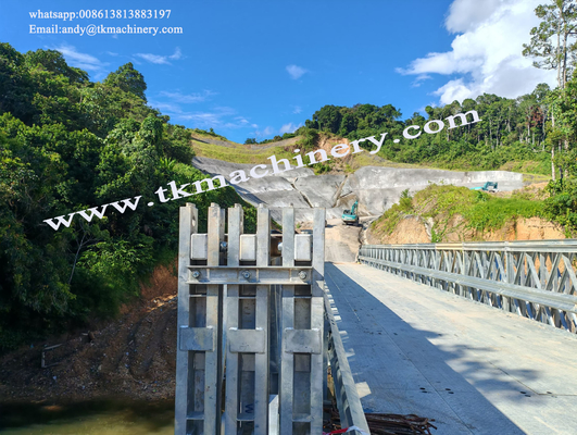 ZB200 Steel Bridge Single Span 42.672m，HA+20HB Load, Mabey Bridge , Heavy Load Long Span 4.2m Width