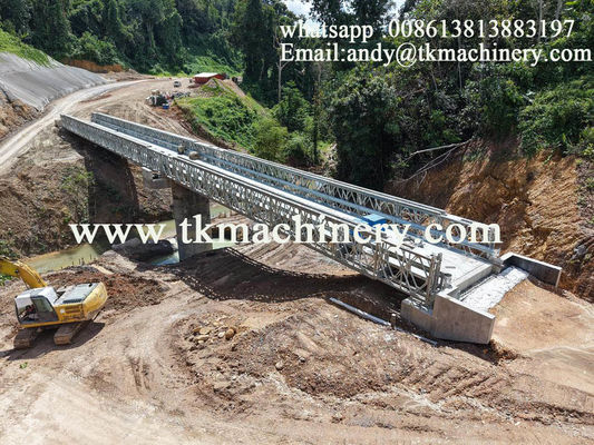 Bailey Steel Bridge two spans 76m Galvanized Heavy Load Long Span 4.2m