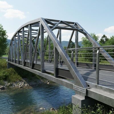 Prefabricated Steel Pedestrian Bridge with 400-600 Kg/m² Load Capacity and Weatherproof UV Resistant Design