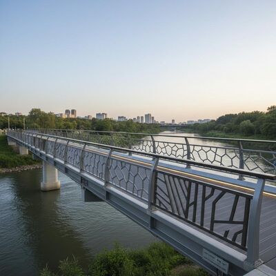High Corrosion Resistance Steel Pedestrian Bridge with Customizable Railing Design and 400-600 Kg/m² Load Capacity