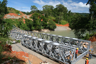 76m Span Bailey Bridge For High Load Capacity And Pained Or Galvanized Surface Finish