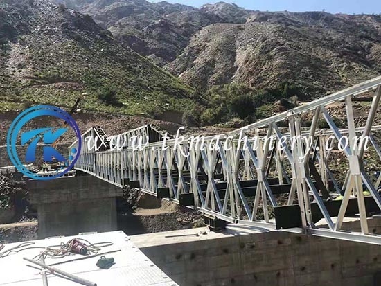 HA Load Modular Steel Bridge Pained Or Galvanized Surface Finish Single Lane 3.15m-4.2m