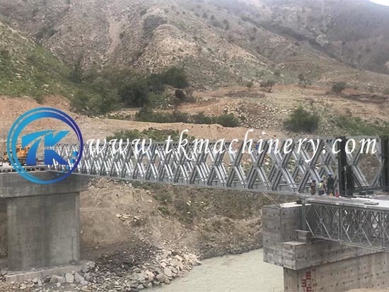 HA Load Modular Steel Bridge Pained Or Galvanized Surface Finish Single Lane 3.15m-4.2m