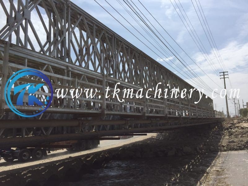 Double Lane Steel Panel Bailey Bridge Galvanized S460J0 Heavy Load Long Span