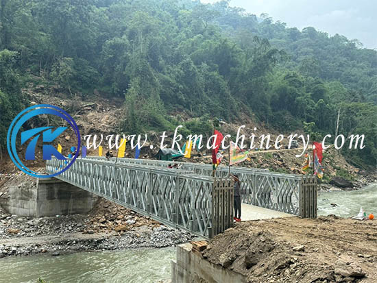 Truss Bailey Bridge ZB200 Steel Bridge Single Span 45.72m Heavy Load Long Span 4.2m Width