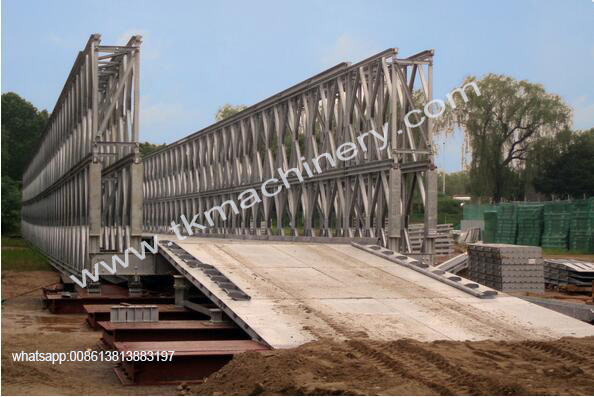 Steel Bailey Bridge Extra Wide Heavy Load 60.96m DDR Long Span