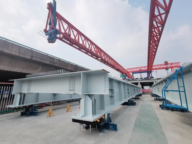 Steel Composite Beam Bridge Long Span Heavy Load Permanent Steel Bridge