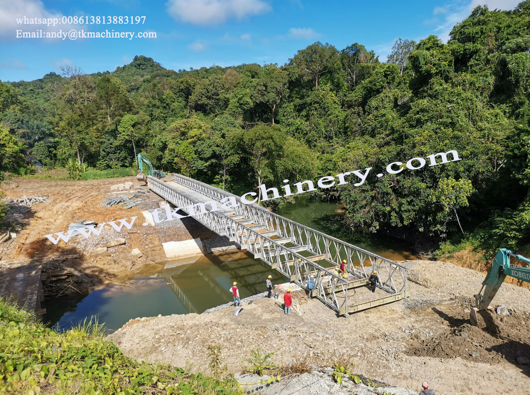 ZB200 Steel Bridge Single Span 42.672m，HA+20HB Load, Mabey Bridge , Heavy Load Long Span 4.2m Width