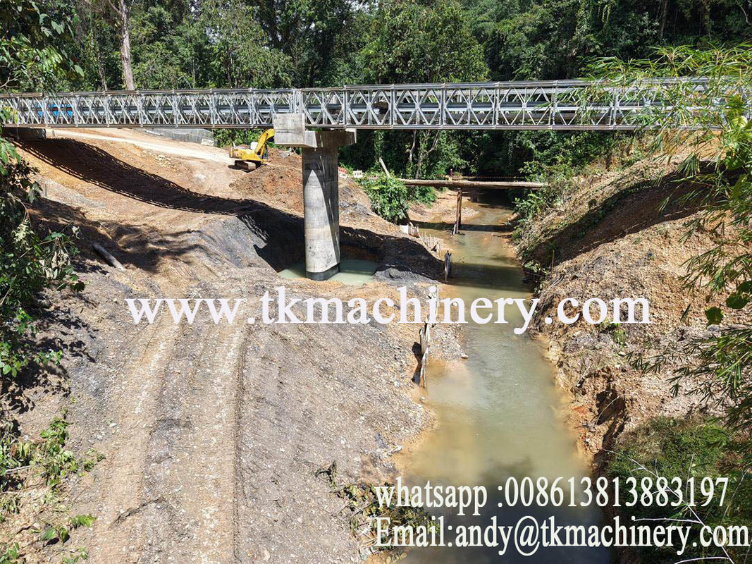 Bailey Steel Bridge two spans 76m Galvanized Heavy Load Long Span 4.2m