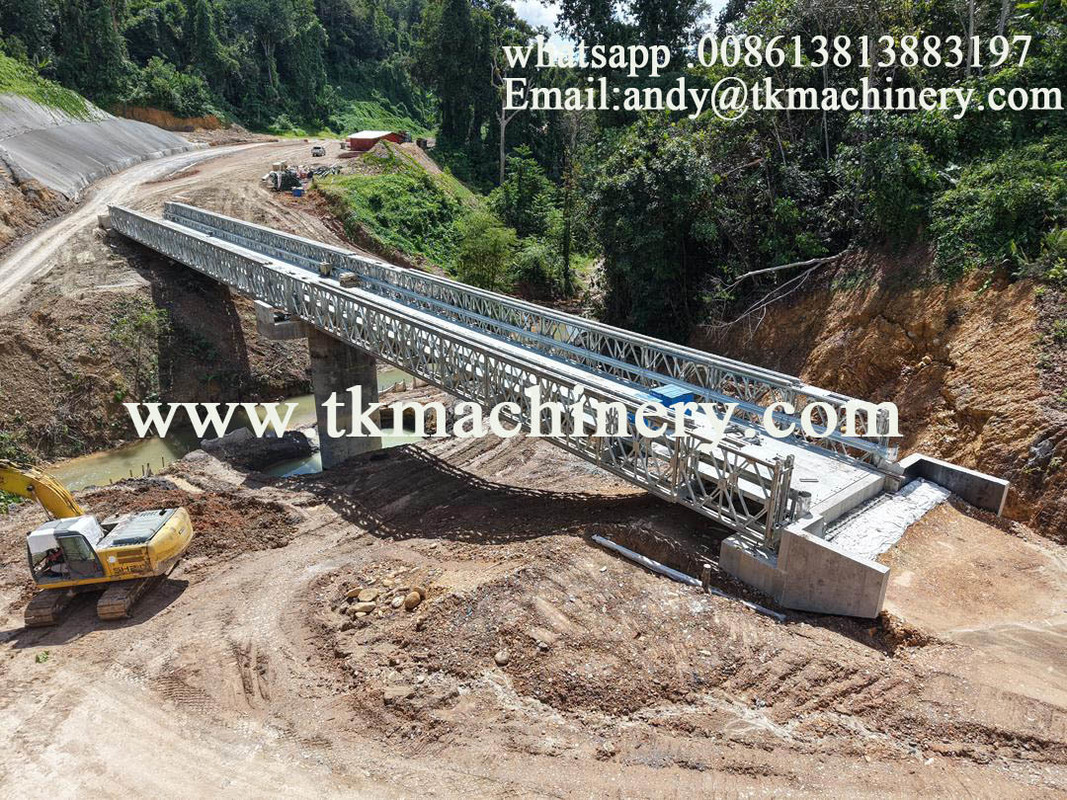 Bailey Steel Bridge two spans 76m Galvanized Heavy Load Long Span 4.2m