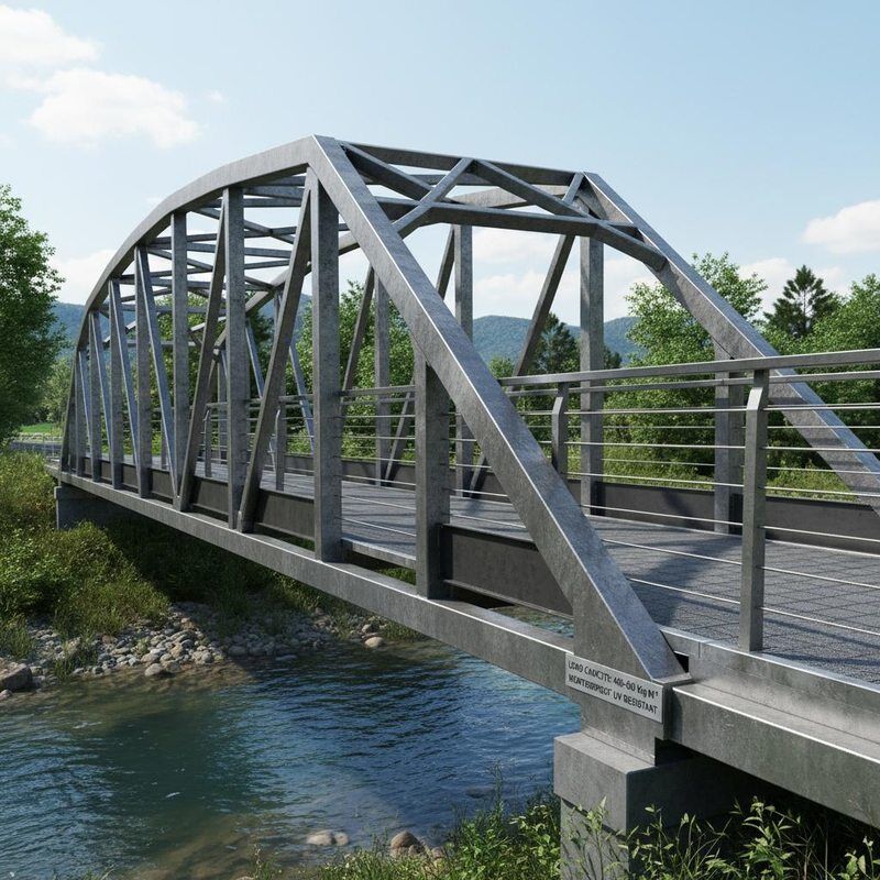 Prefabricated Steel Pedestrian Bridge with 400-600 Kg/m² Load Capacity and Weatherproof UV Resistant Design
