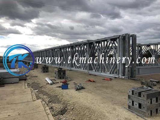 Bailey Bridge 61m Heavy Load Capacity BS5400 Galvanized Surface Finish Long Span